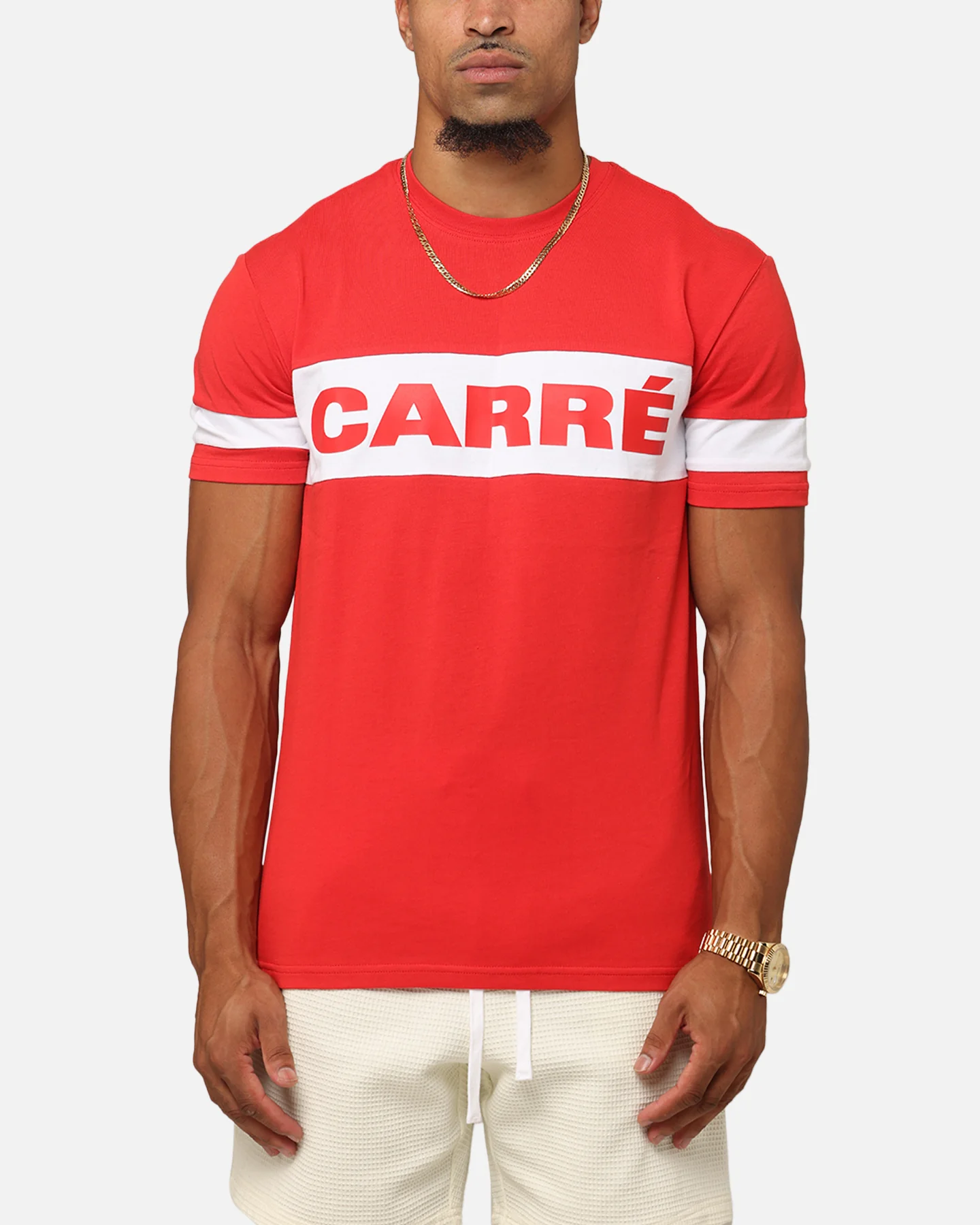 Carre Bars T-Shirt Red/White
