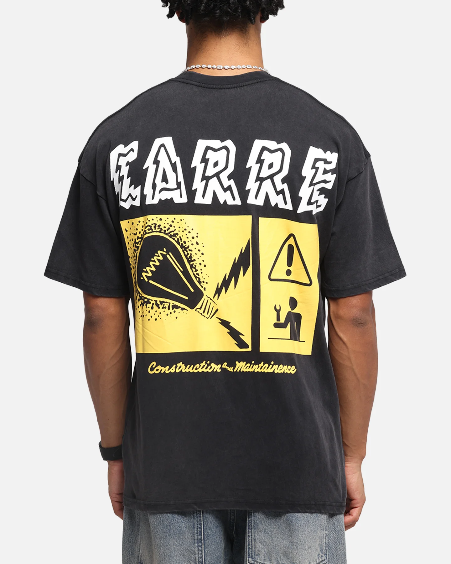 Carre Construction T-Shirt Black Acidwash