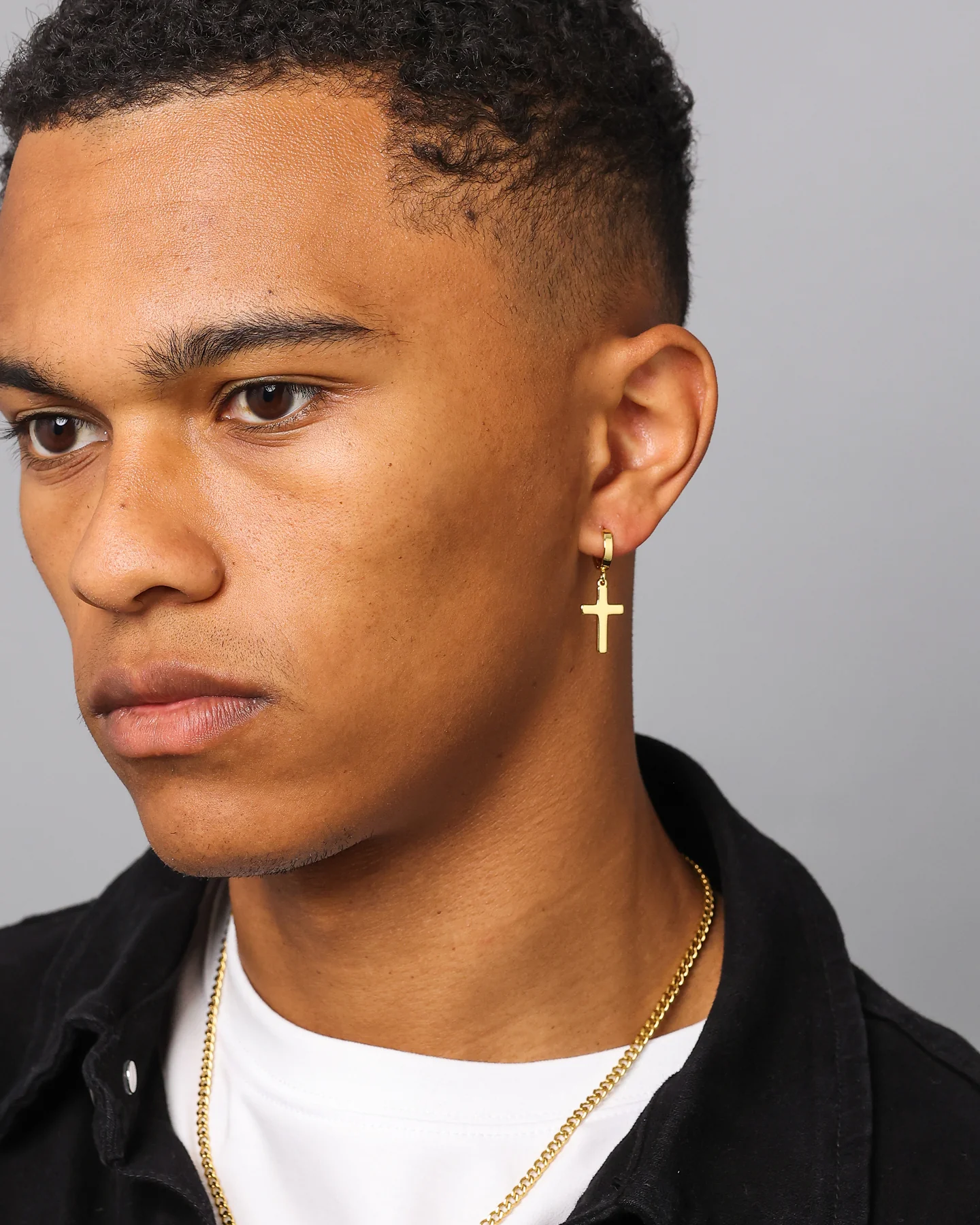 Saint Morta Mini Cross Earring Gold