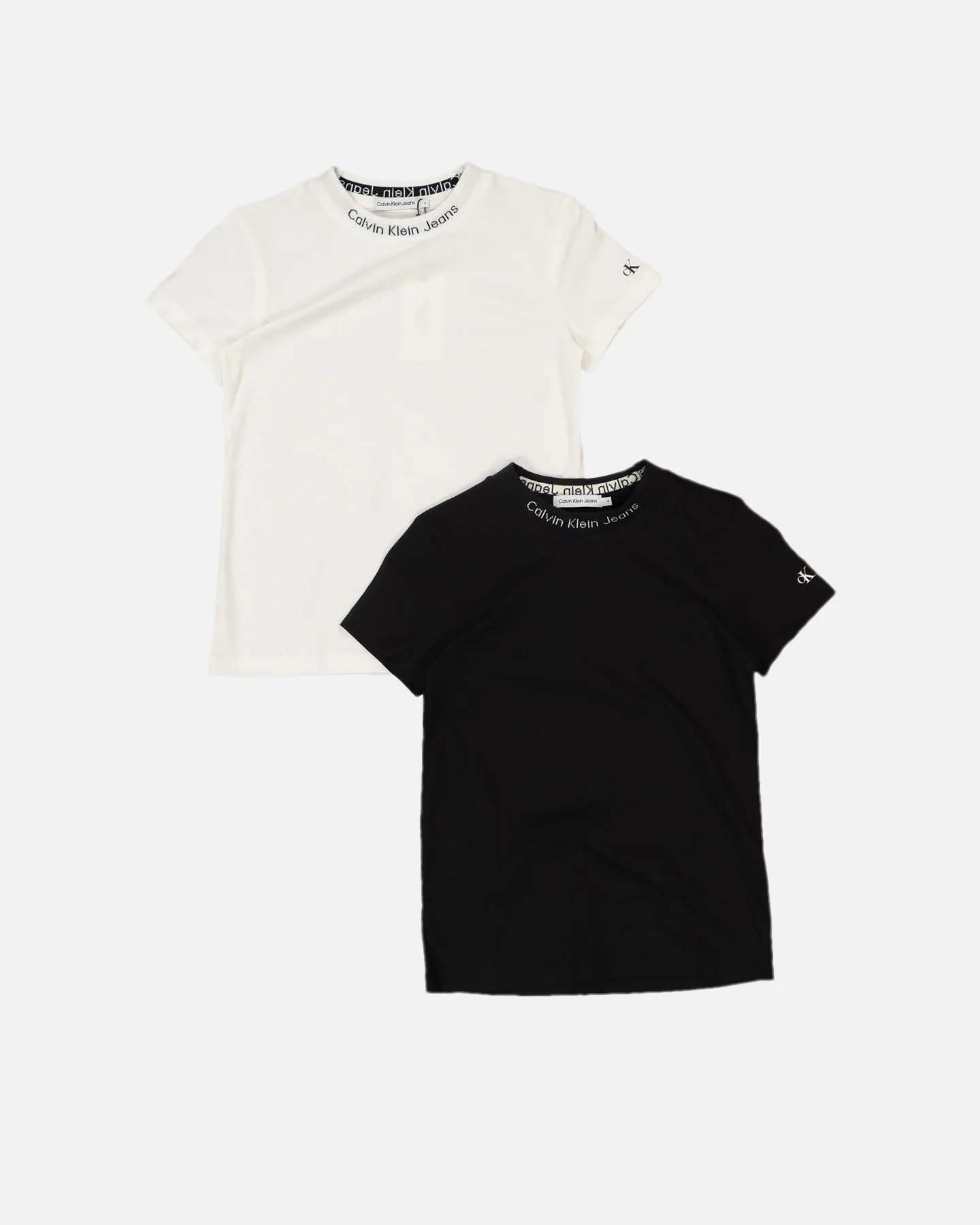 Calvin Klein Kids' Intarsia 2 Pack T-Shirt White/Black