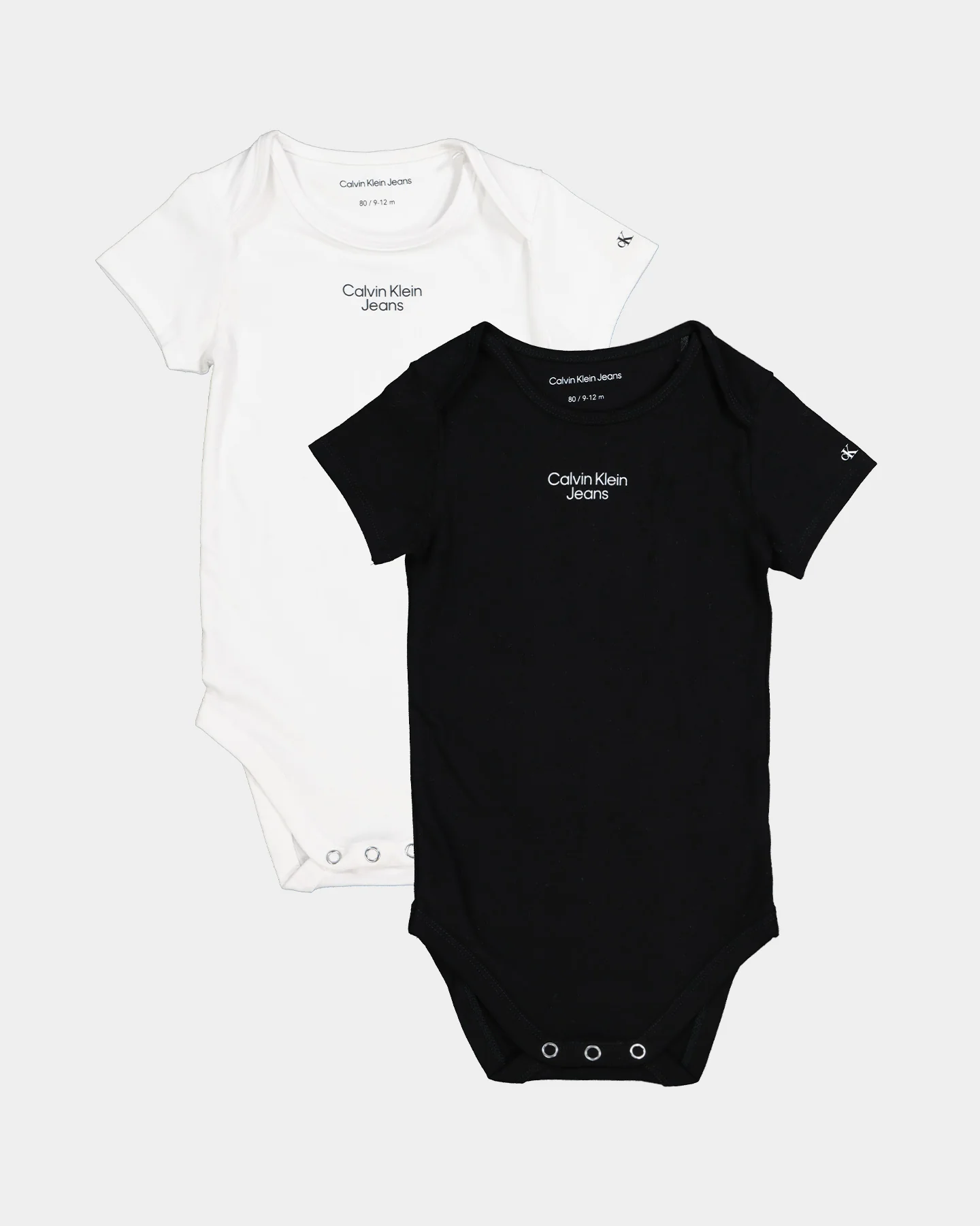 Calvin Klein Infants' Stacked Logo Bodysuit Set 2 Pack CK Black/Bright White