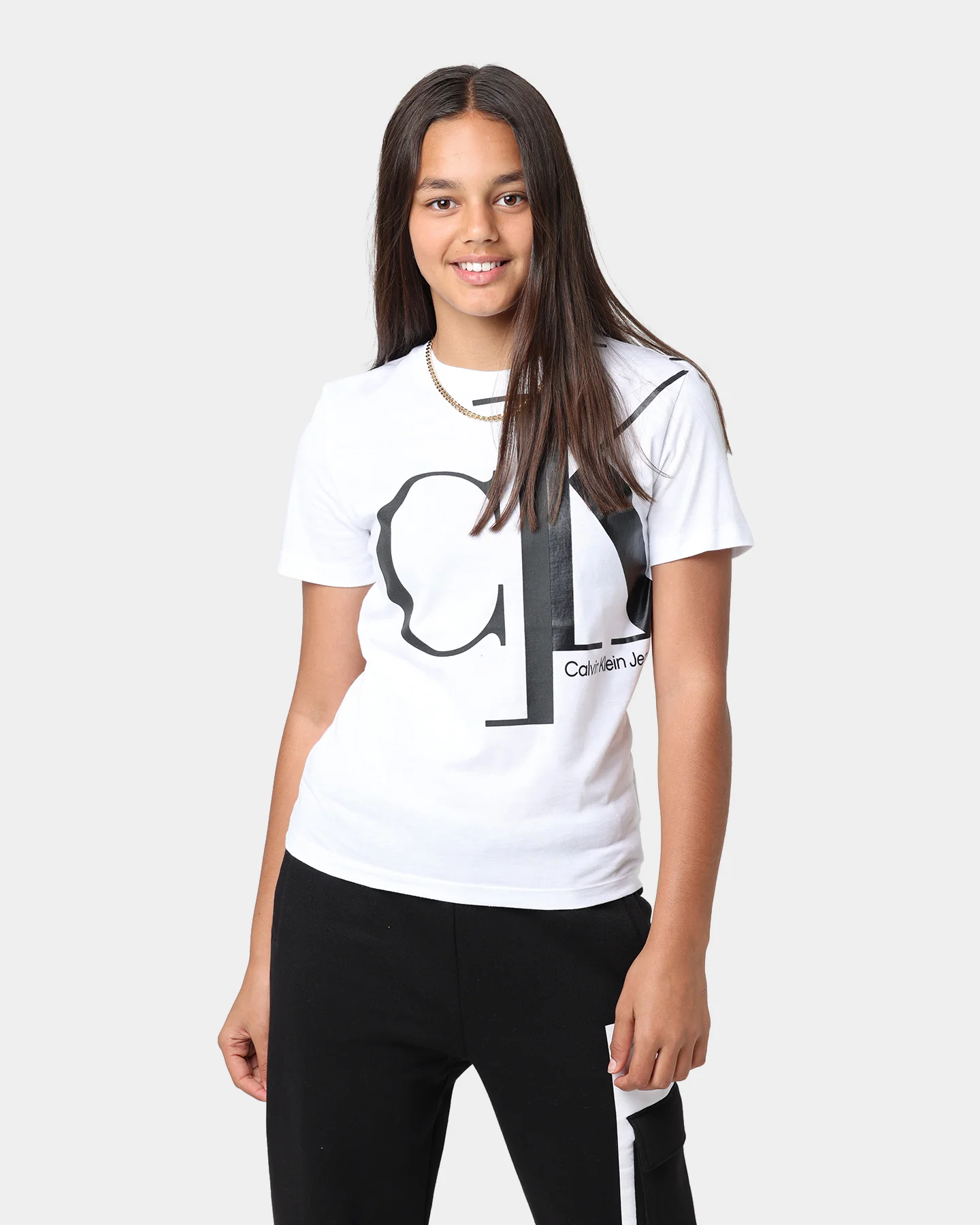 Calvin Klein Kids' Mixed Monogram T-Shirt Bright White