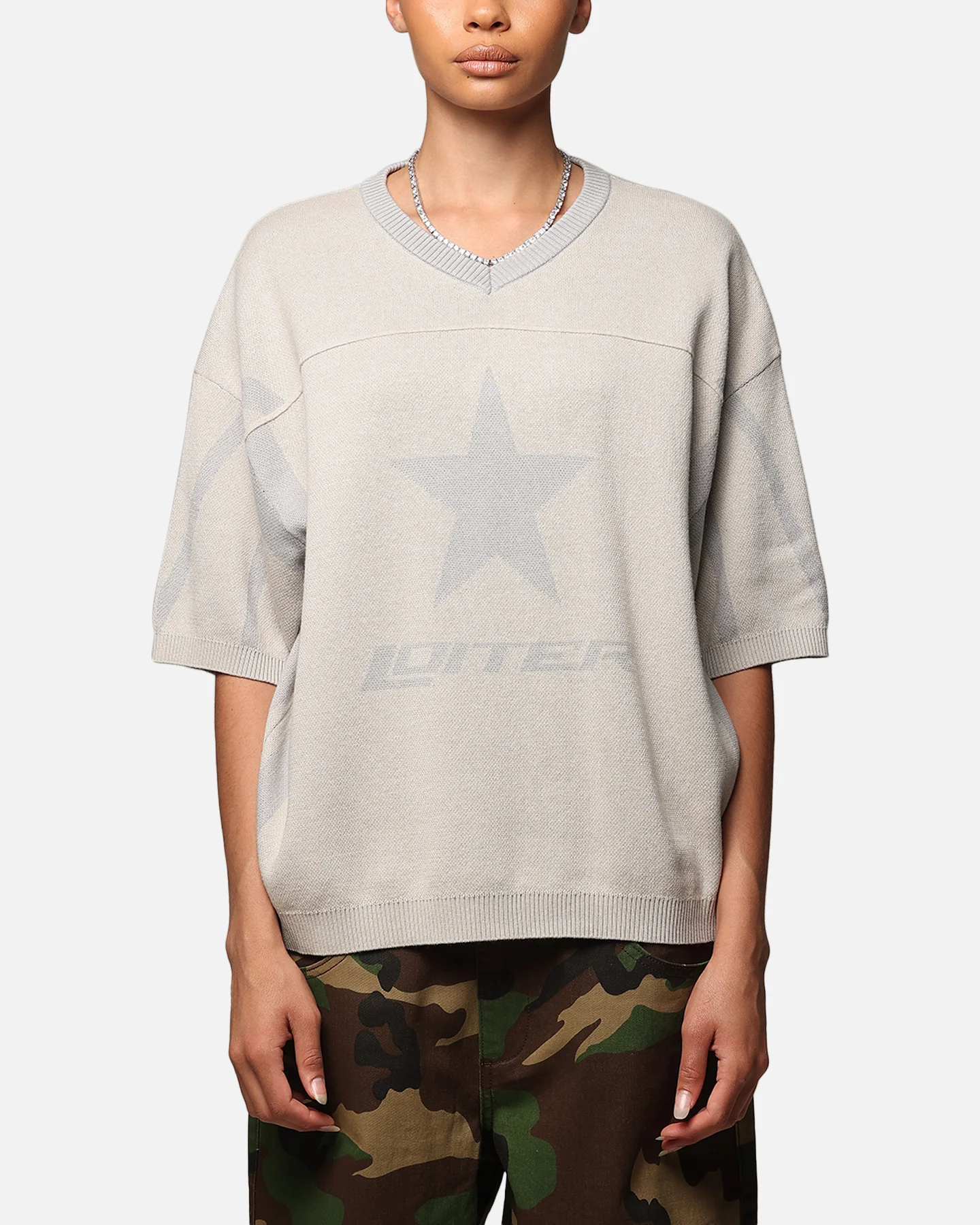 Loiter Knit Quarterback Jersey Grey