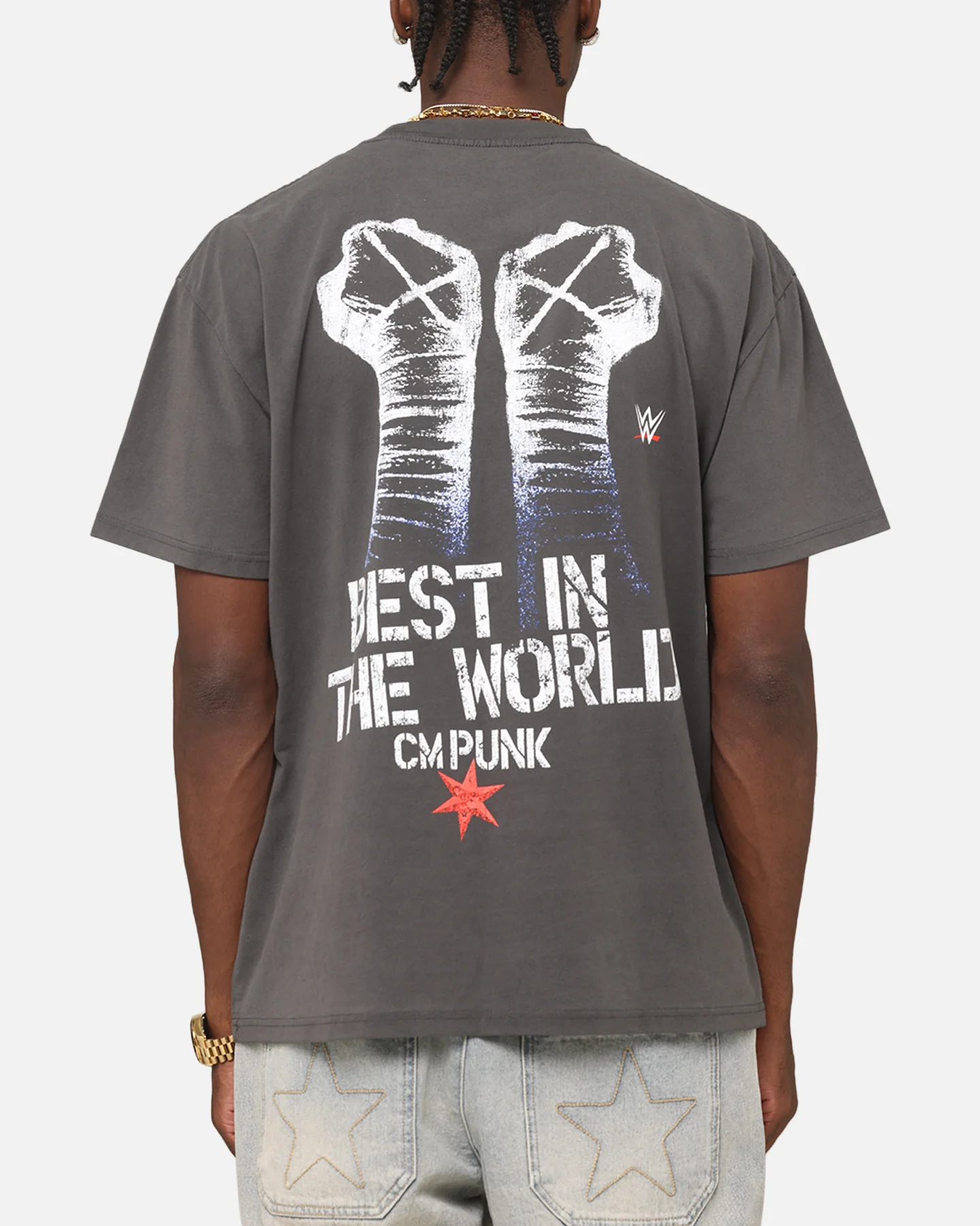Culture Kings X WWE CM Punk Heavyweight T-Shirt Black Wash 2 Culture Kings X WWE CM Punk Heavyweight T-Shirt Black Wash