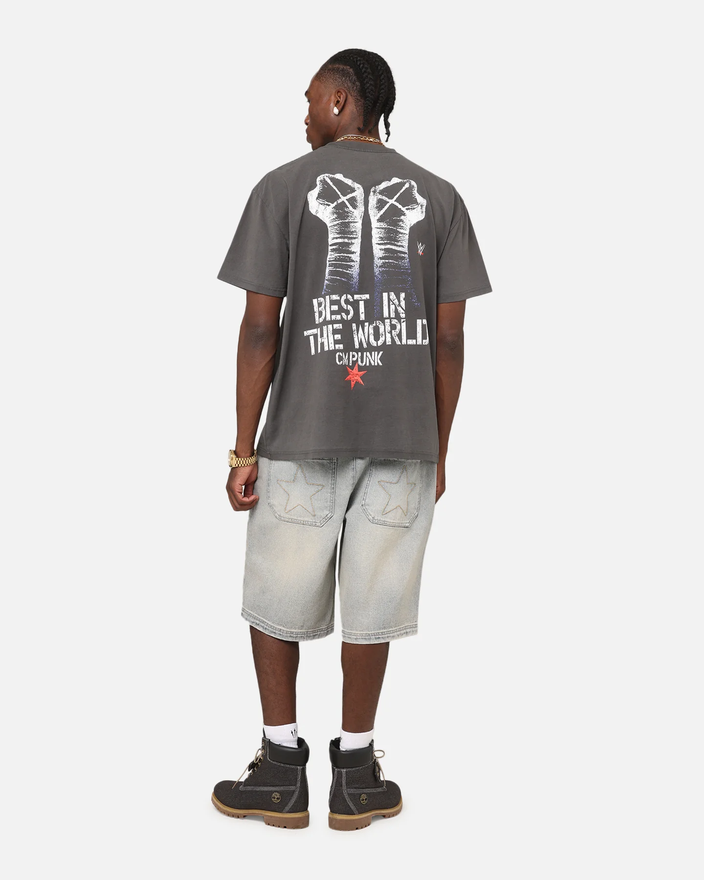 Culture Kings X WWE CM Punk Heavyweight T-Shirt Black Wash 4 Culture Kings X WWE CM Punk Heavyweight T-Shirt Black Wash