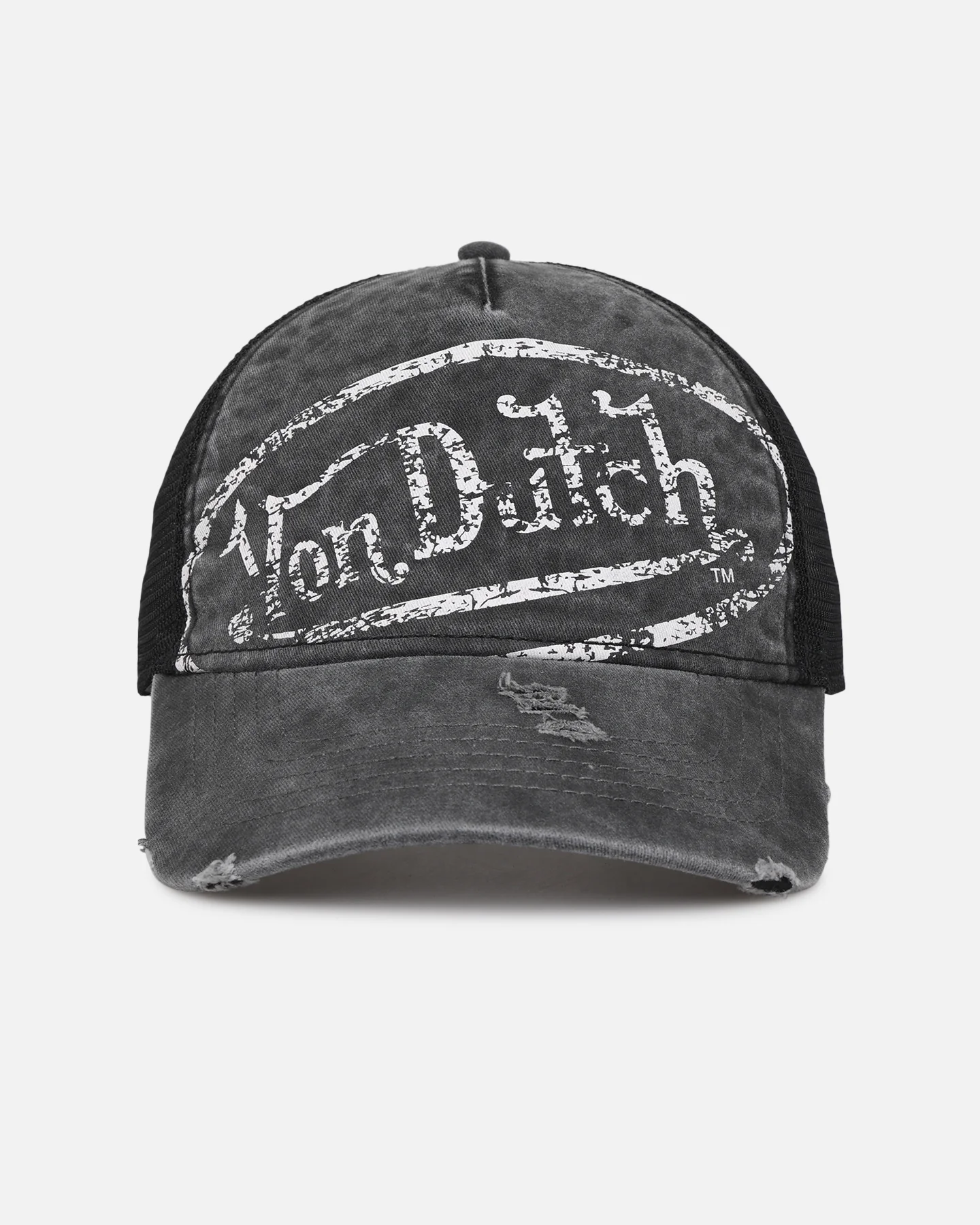 Von Dutch Unisex Trucker Snapback Hat Washed Grey