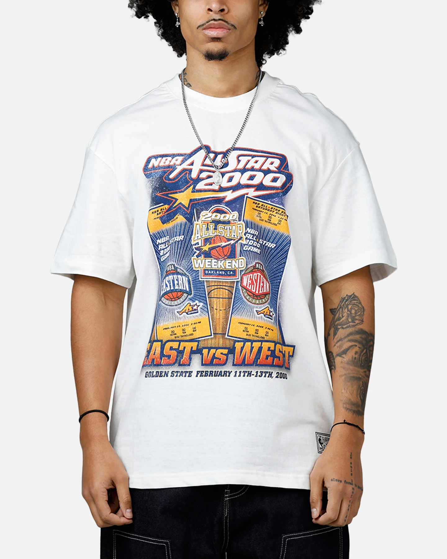 Mitchell & Ness NBA East Vs West 'All Star Collection' Event T-Shirt Vintage White