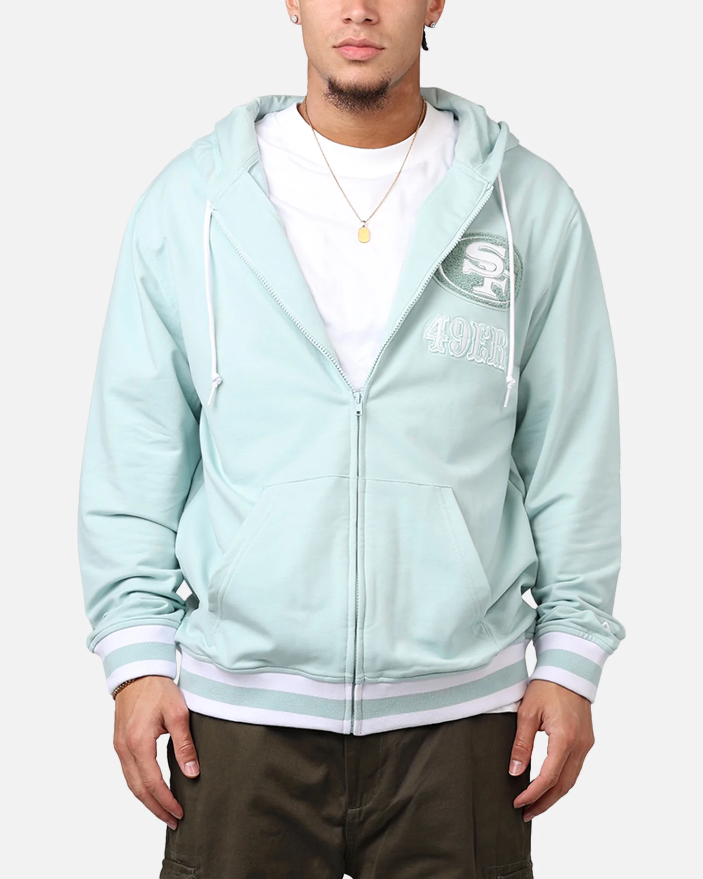 New Era San Francisco 49ers 'Logo Select Mint' Full Zip Hoodie Mint/White