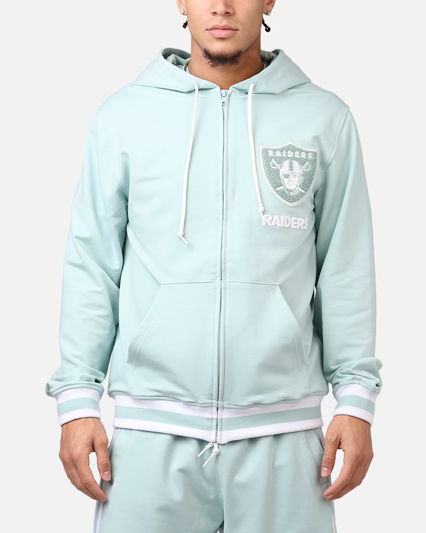 New Era Las Vegas Raiders 'Logo Select Mint' Full Zip Hoodie Mint/White