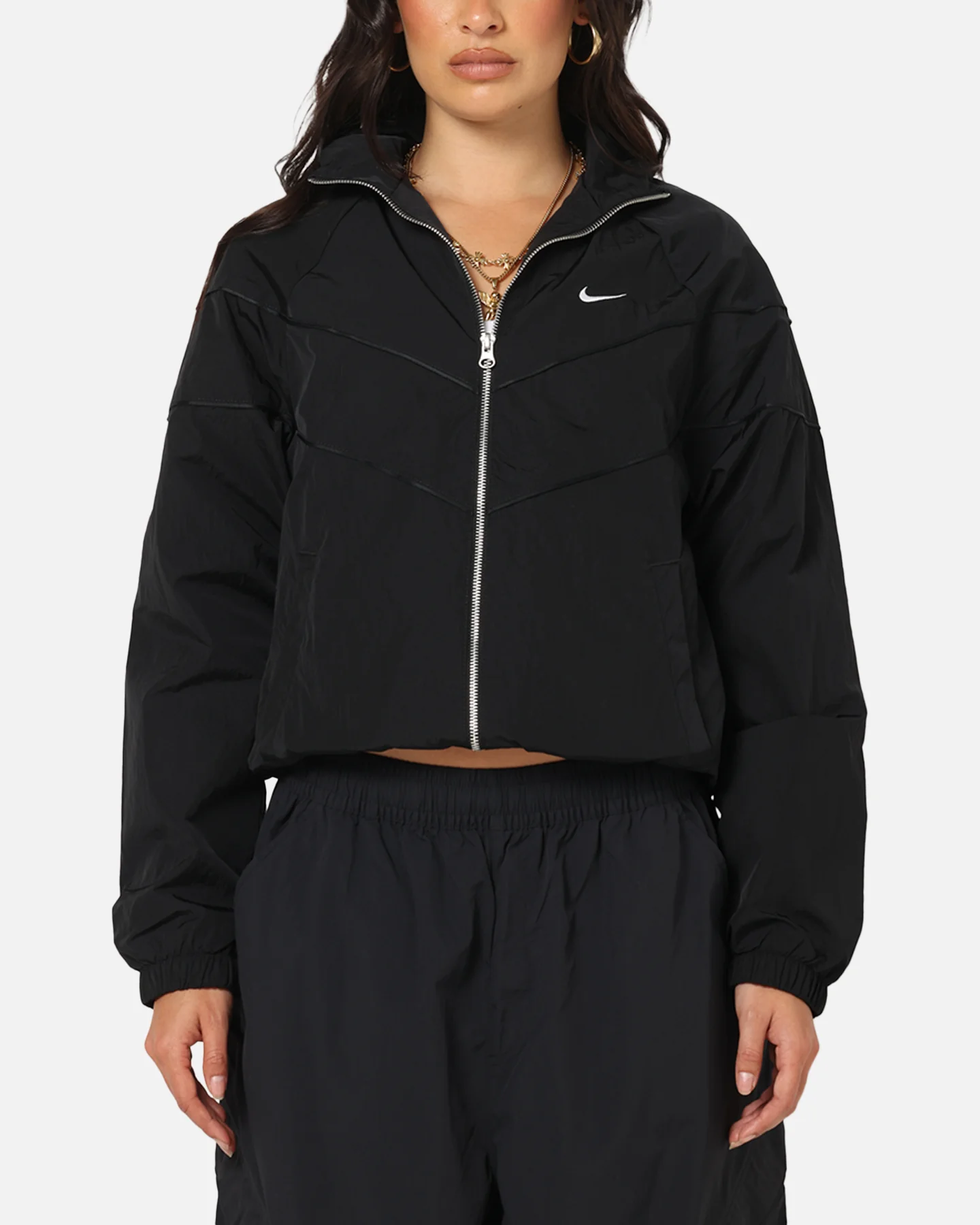 Nike Women's Sportswear Loose UV Woven Full-Zip Jacket Brown/Black