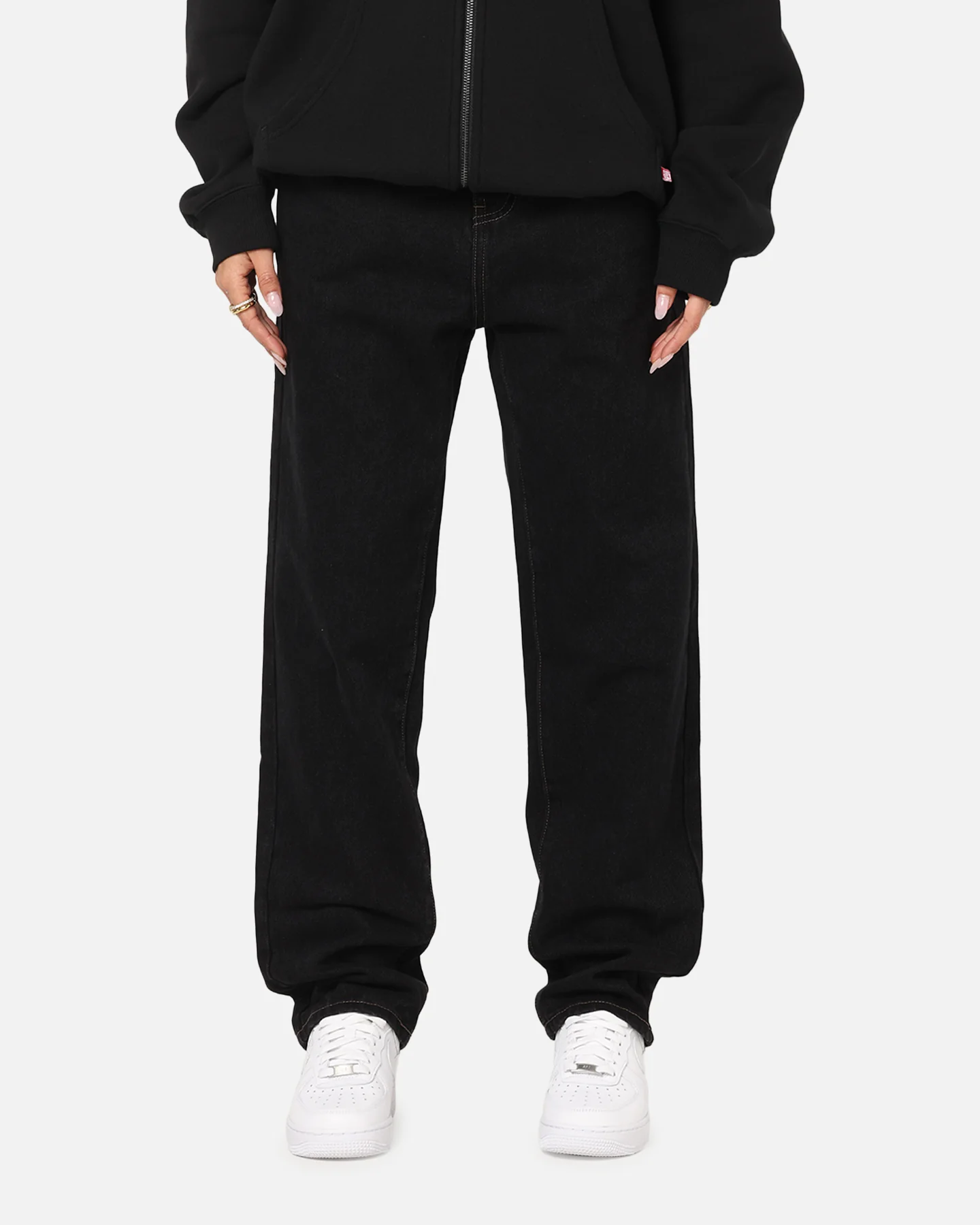 S Double Denim Standard Jeans Black Rinse