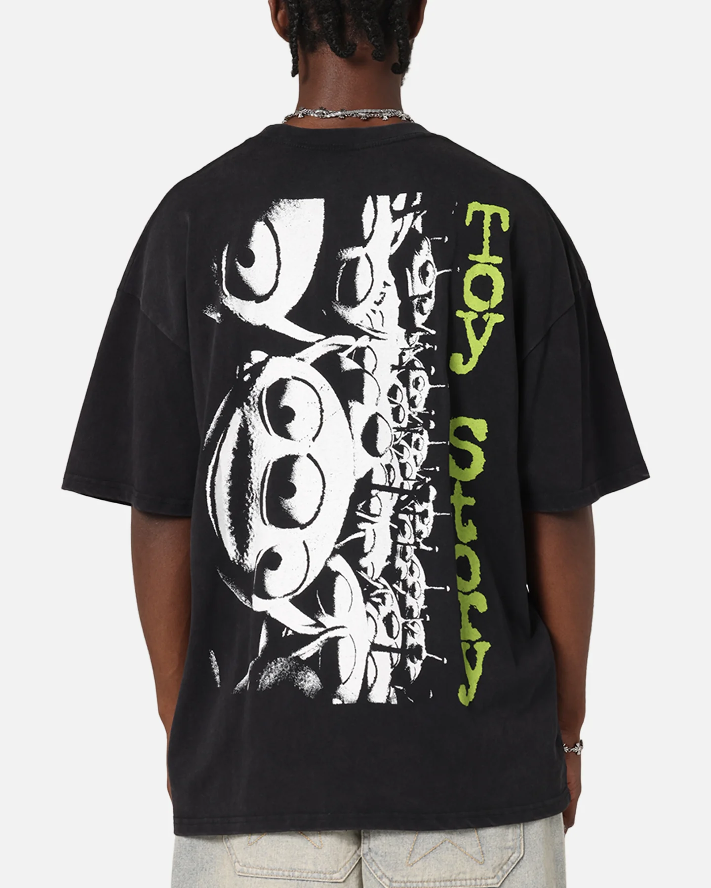 73 Studio Disney Pixar Toy Story Little Green Men Vintage T-Shirt Black Acidwash