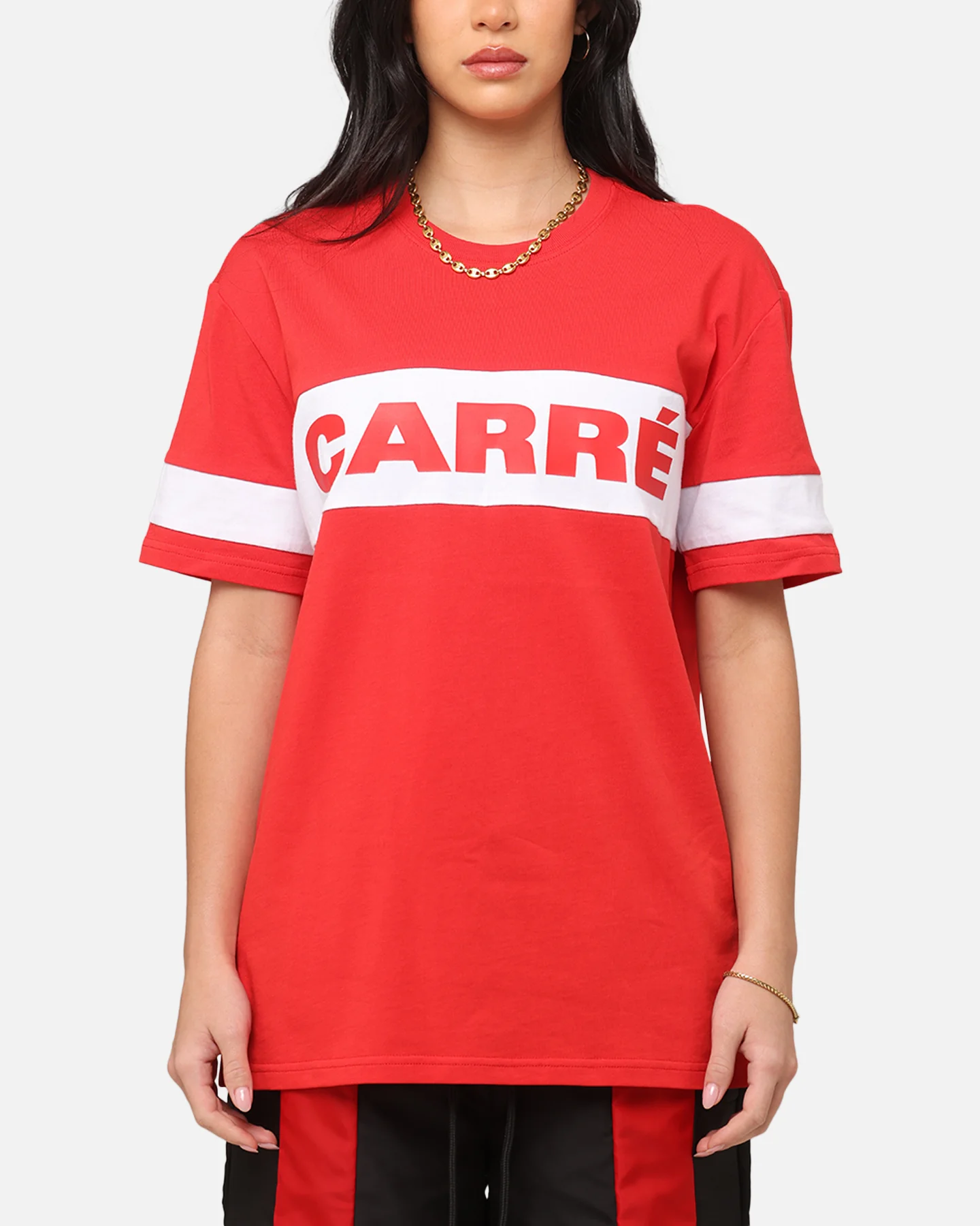 Carre Bars T-Shirt Red/White