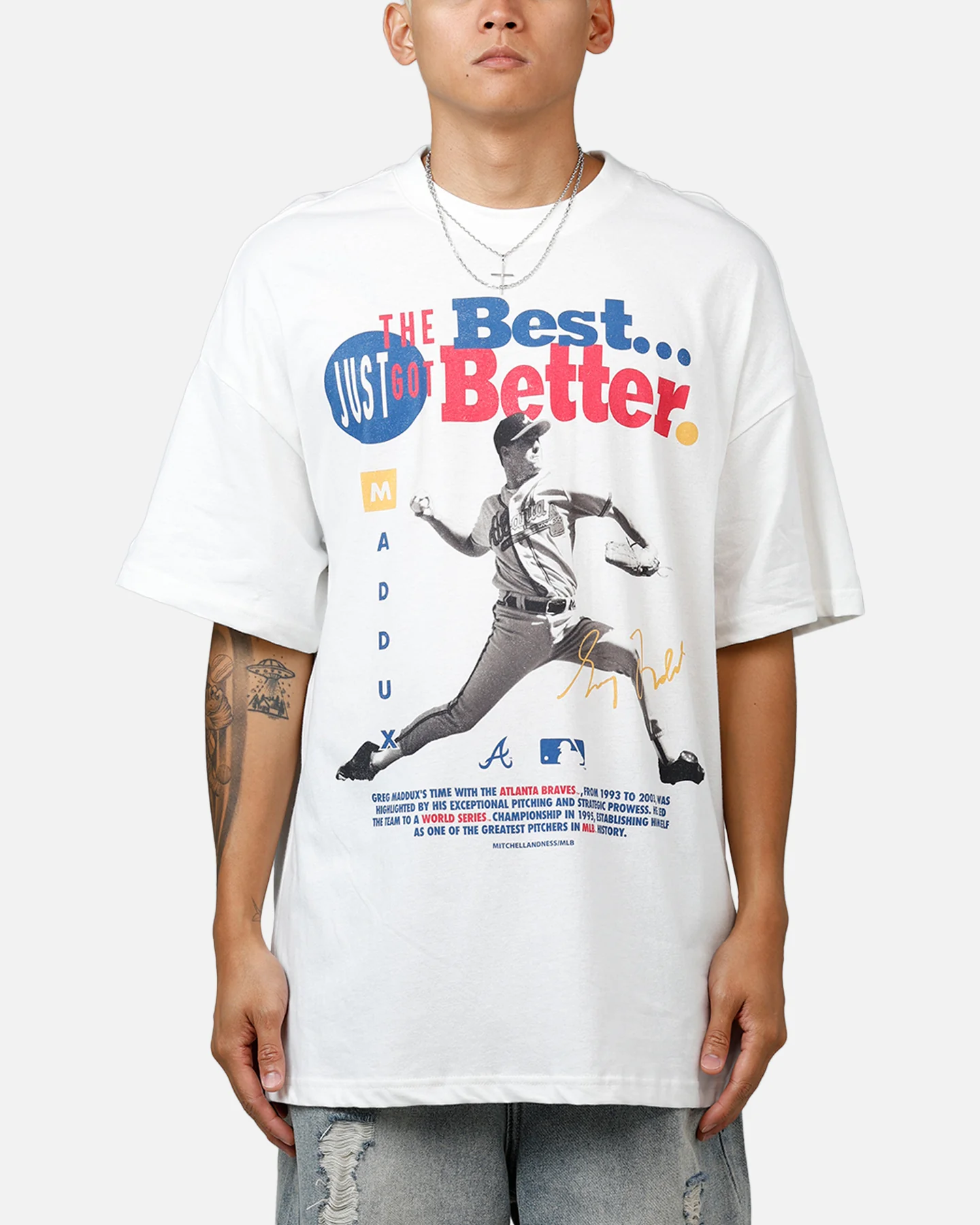 Mitchell & Ness Atlanta Braves Gregory "Mad Dog" Maddux Got Better T-Shirt Vintage White